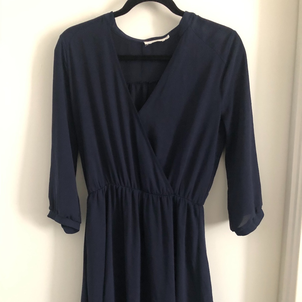 Lush 3/4 Sleeve Navy Midi Dress Size M
